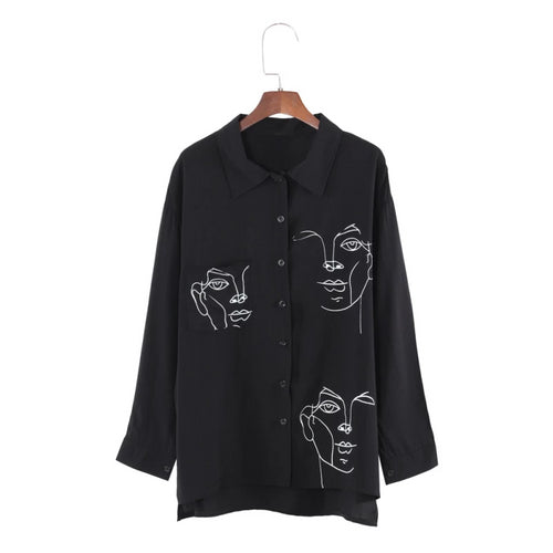 One-Eyed Faces Button Down