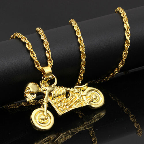 Iced Out Harley Davidson Skeleton Chain