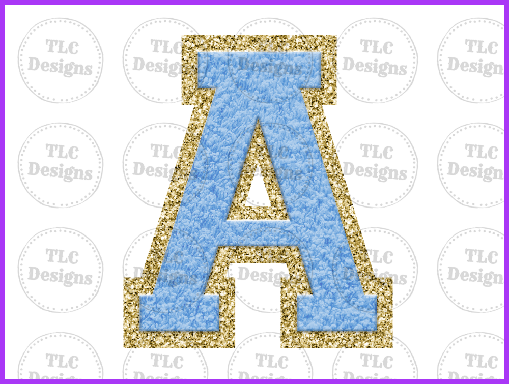 Blue Chenille Letters