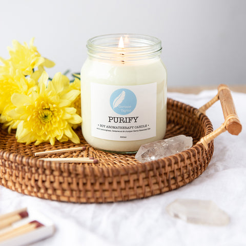 The Corinne Taylor Wellness Blog, aromatherapy candle, creating a sanctuary at home