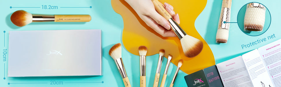 bamboo makeup brush set beat gift for girls women - Jessup beauty
