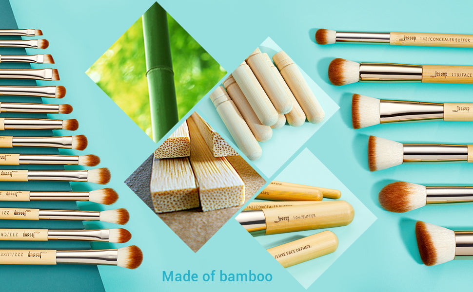 vegan bamboo makeup brush set - Jessup Beauty