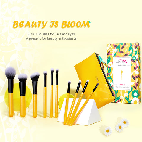 Cute Yellow Makeup Brush Set - Jessup