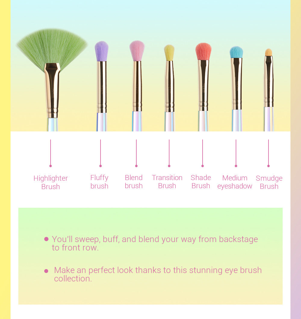 Colorful makeup brush set - Jessup Beauty
