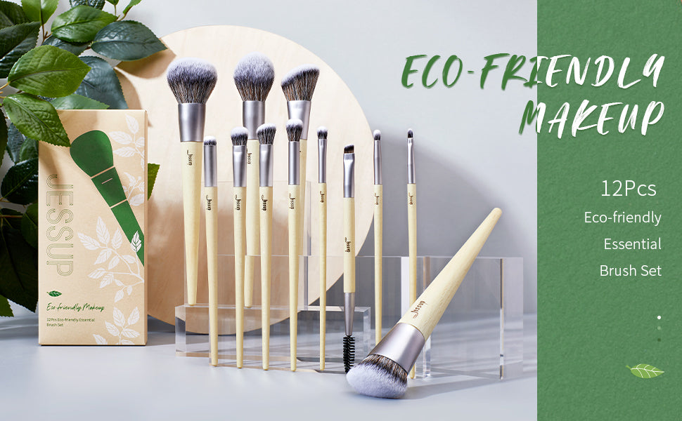 100% vegan soft synthetic makeup brush set