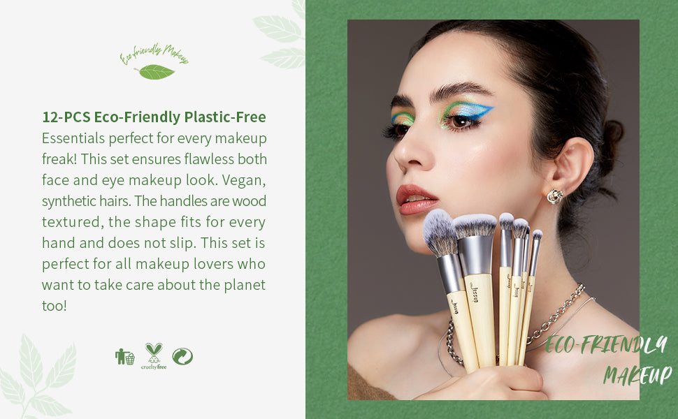 Cruelty-free Vegan Synthetic Makeup Brush Set Zero Waste - Jessup