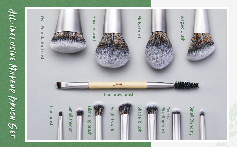 vegan essential cosmetic brush set -Jessup