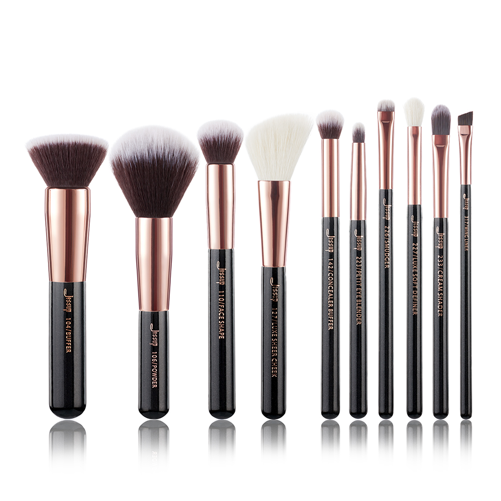 Natural Bamboo Basic Makeup Brushes 10PCS Synthetic