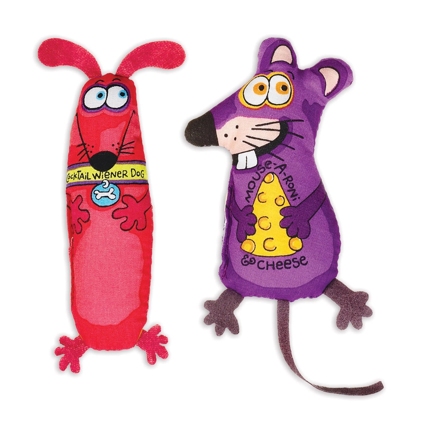 Petmate - AppeTeasers Mouse And Weiner Dog Catnip Toys