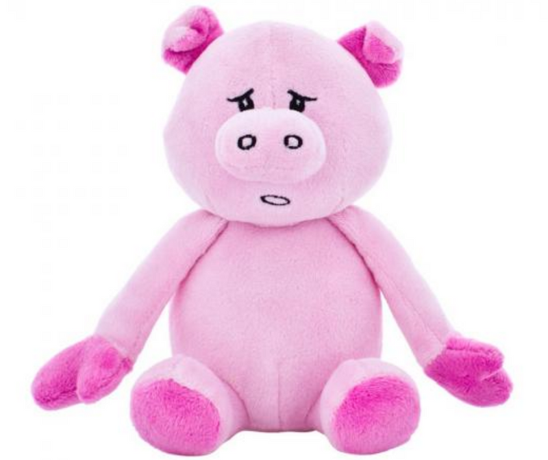 soft pink pig dog toy