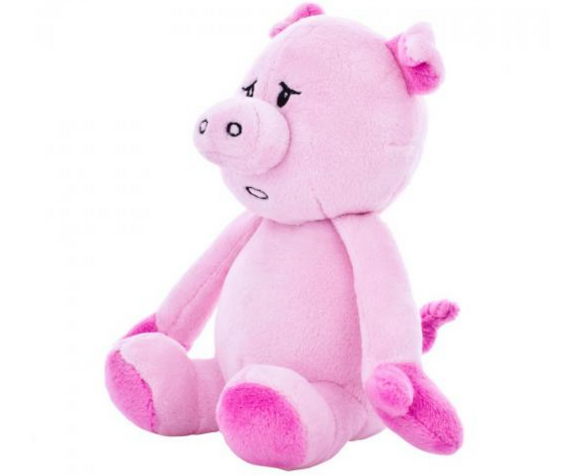 stuffed pink pig dog toy