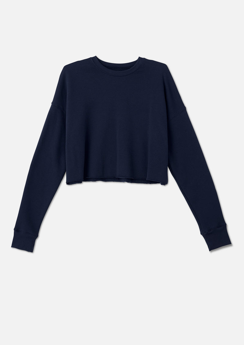 blue cropped sweatshirt