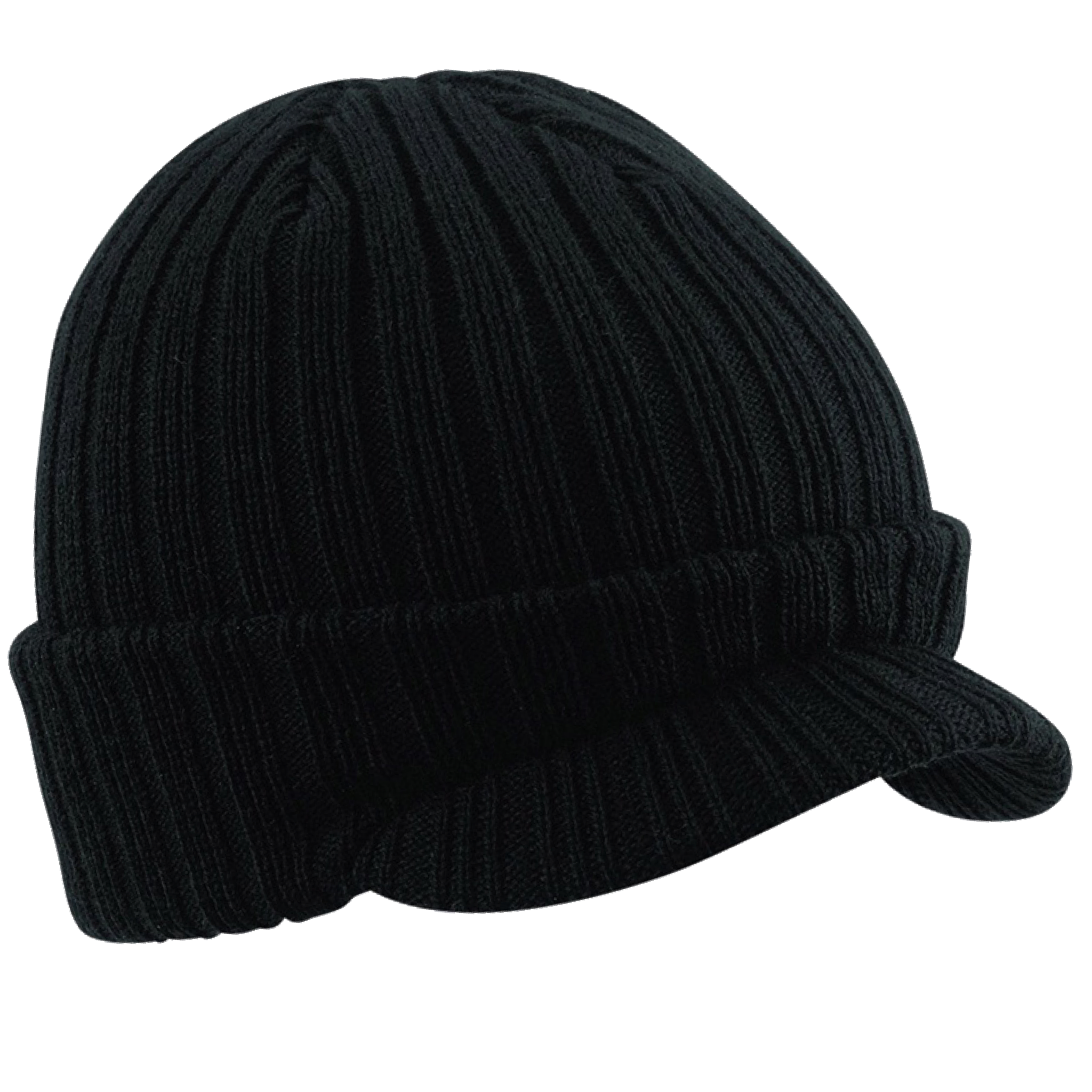 peaked bobble hat