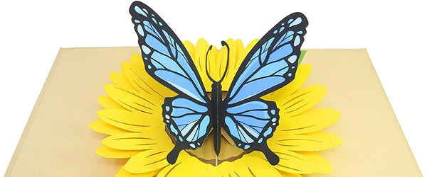 Blue Butterfly and Sunflower Banner