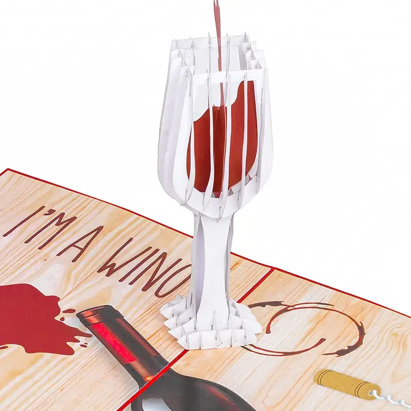 The Funny Wino pop-up card is perfect for Birthdays, Anniversaries, Mother’s Day, Father's Day