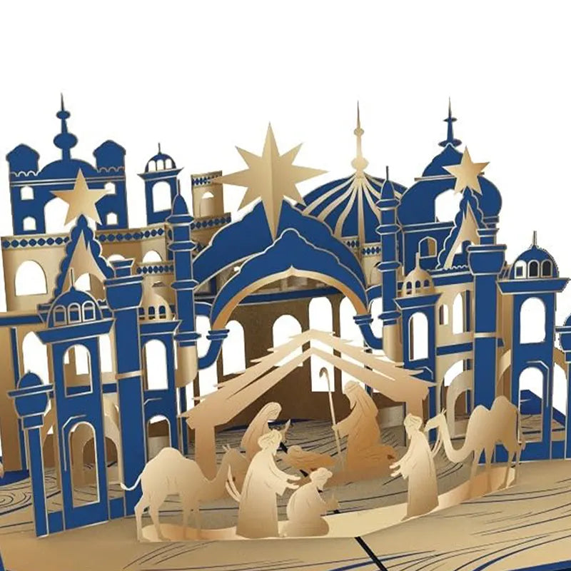 The Nativity Scene Pop-Up Card is perfect for Christmas, New Year, Birthdays