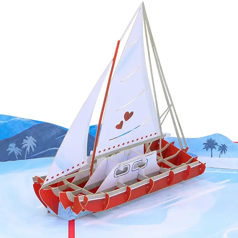 The Sailboat pop-up card is perfect for Valentines Day, Father's Day, Weddings, birthdays