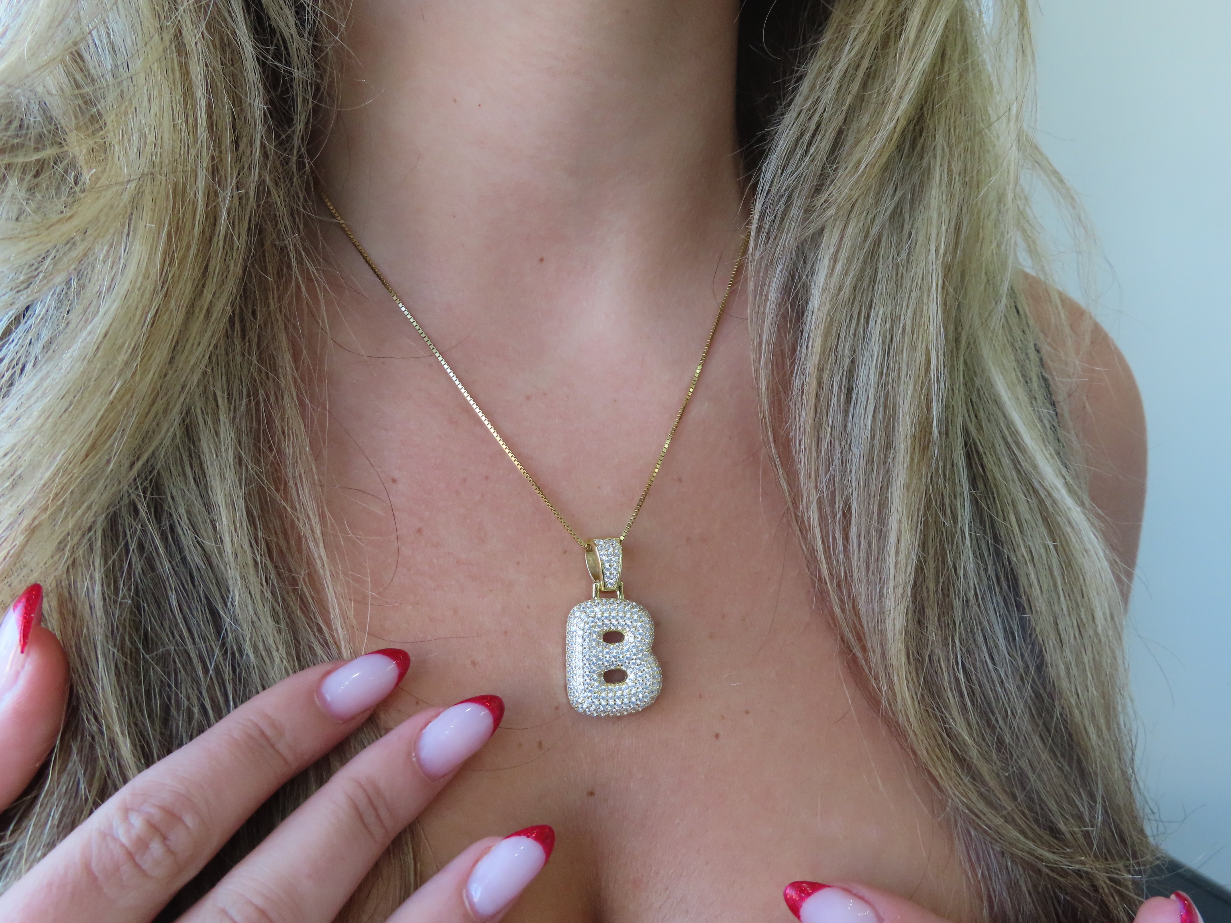 'BIG BUBBLE LETTER NECKLACE' - RESTIVO JEWELERS product image