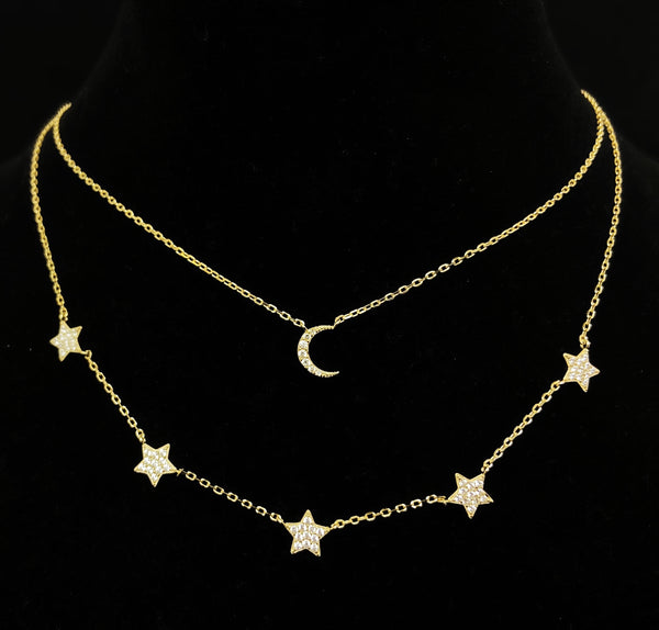 'STARS & MOON LAYERED NECKLACE'