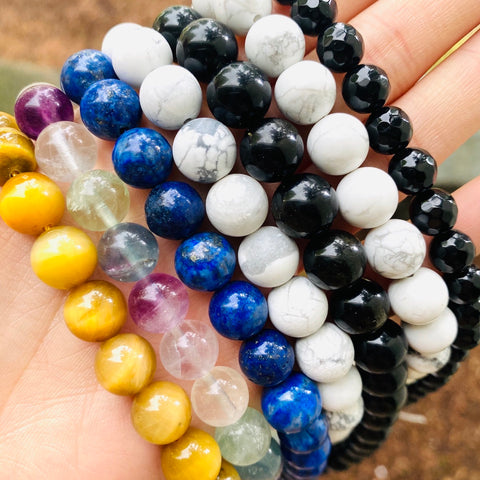 10mm and 8mm gemstone beads