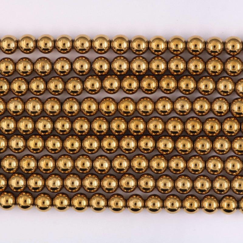 4mm Gold Hematite Rounds Strand – Beads, Inc.