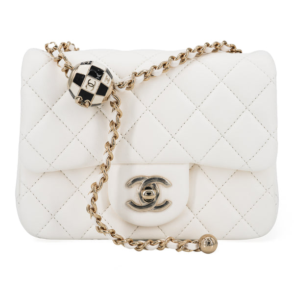 Chanel 21B Classic Mini Square Pearl Crush Lambskin Quilted Flap