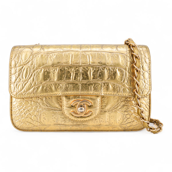 Rare Chanel 19A Crocodile Embossed Gold Jeweled Scarab Clutch Bag –  Boutique Patina