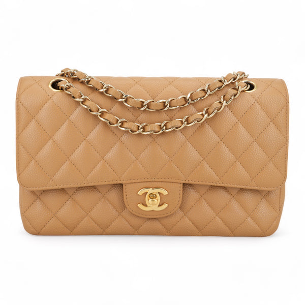 Chanel Entwined Chain Top Handle Flap Bag Quilted Lambskin Small Yellow