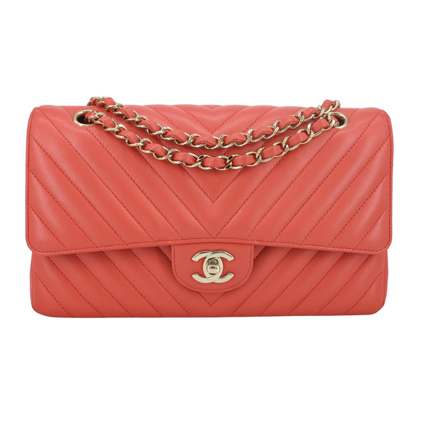 Chanel Heart Bag 22S Coral Pink Lambskin in Lambskin Leather with