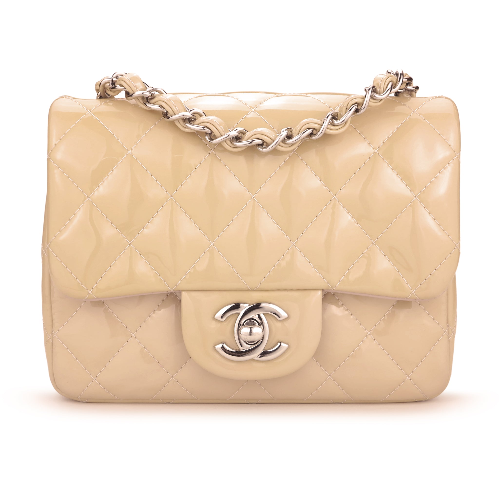 chanel square mini beige