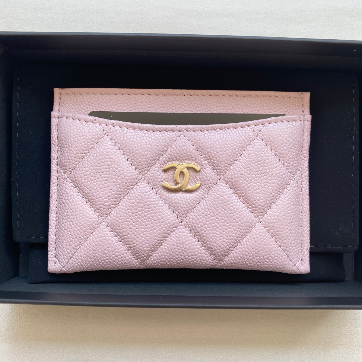 CHANEL Classic Card Holder in 21S Rose Clair Caviar | Dearluxe