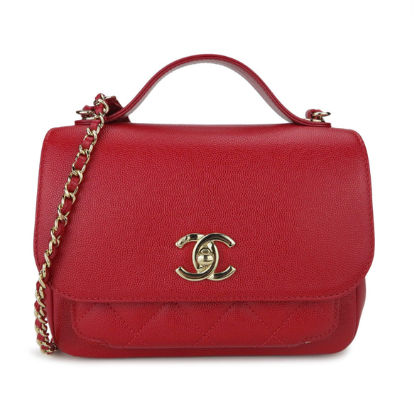 CHANEL Small Business Affinity Flap Bag in Red Caviar | Dearluxe