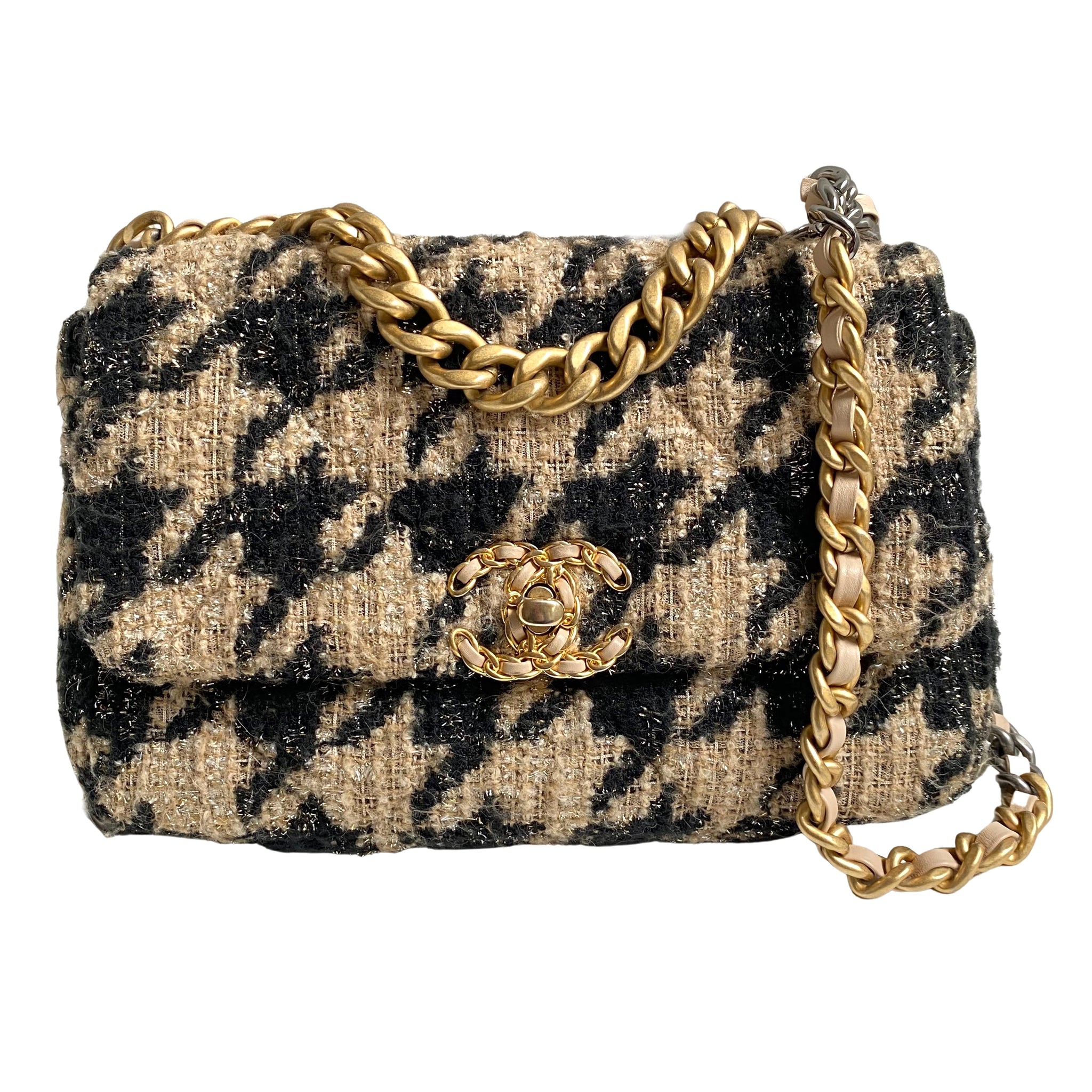 Chanel Classic Flap Houndstooth Tweed  The Luxaholic