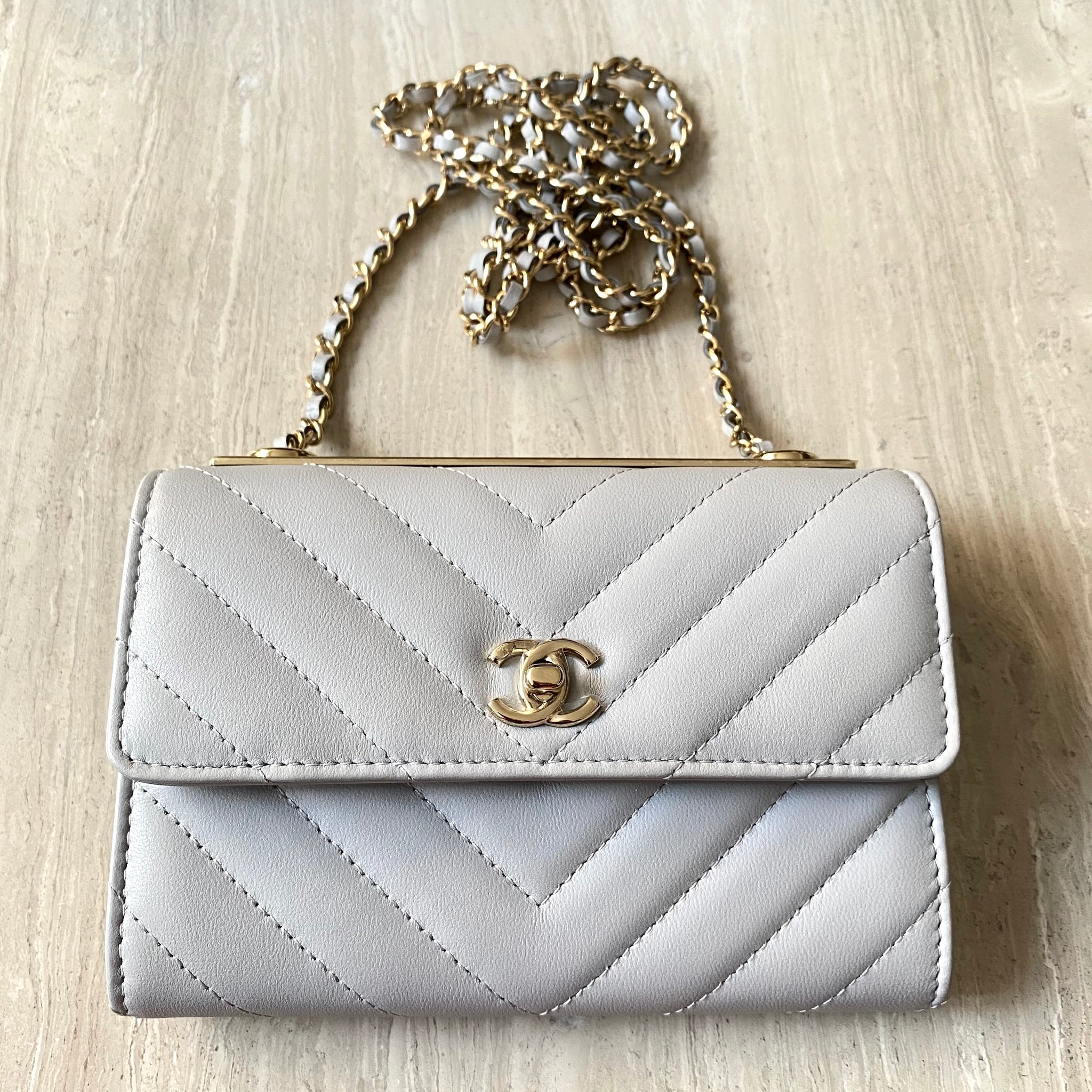 Rare CHANEL 22S Caviar Quilted Crystal CC Wallet On Chain WOC Baby Blue  Womens Fashion Bags  Wallets Crossbody Bags on Carousell