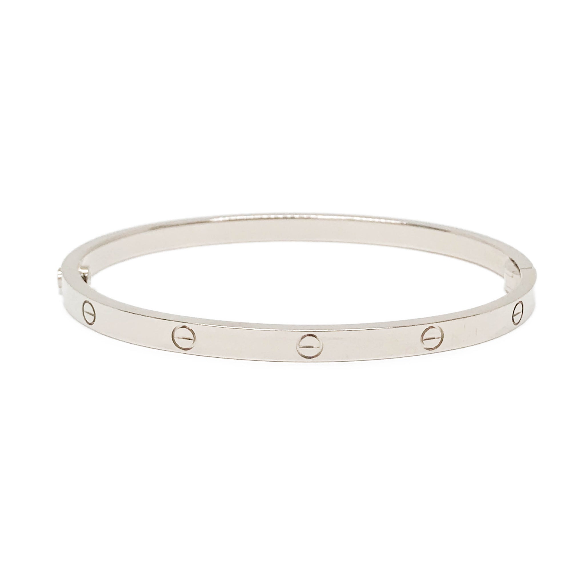 Cartier Love Bracelet Sm In 18k White Gold Size 16 Dearluxe