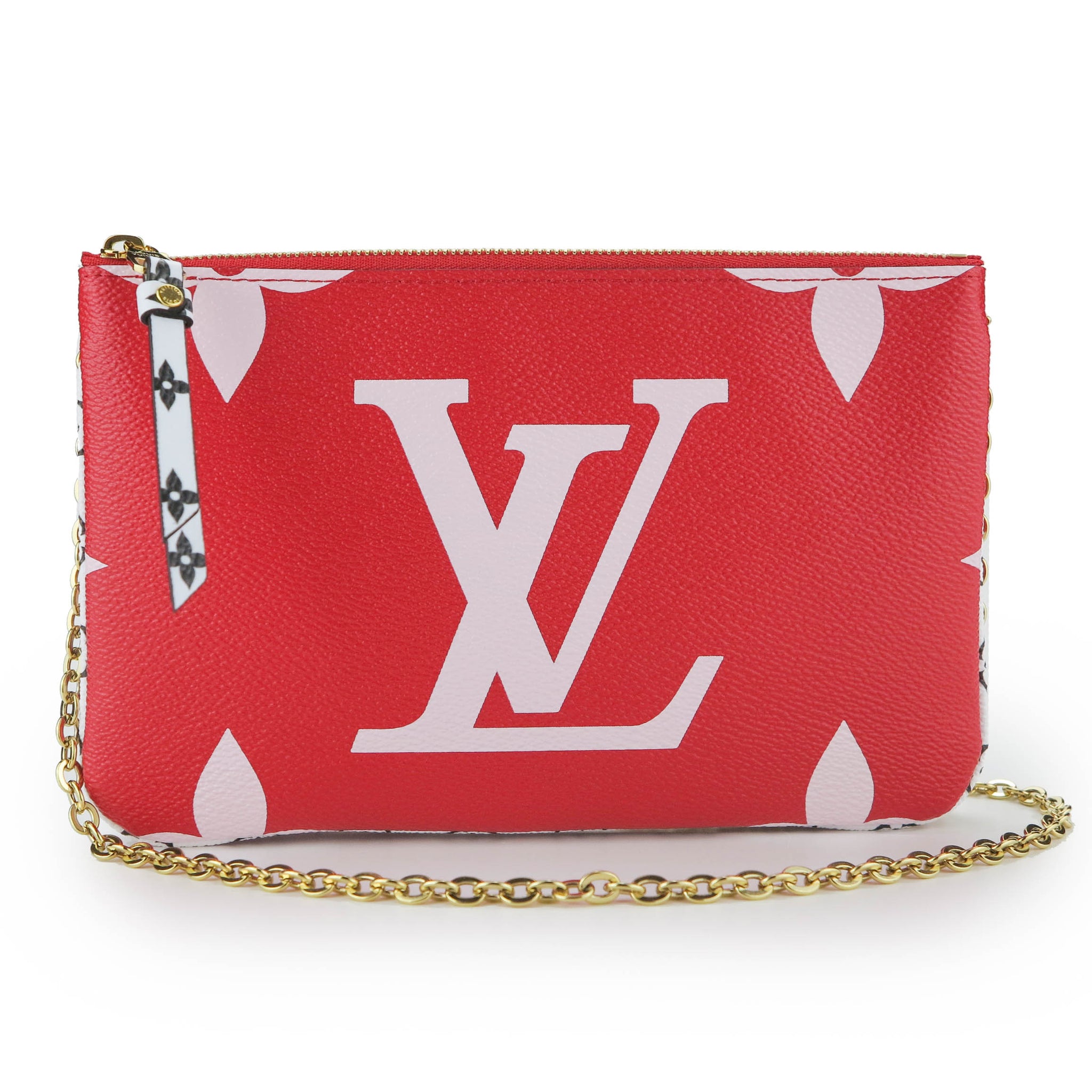 Souvenir renovere Taiko mave LOUIS VUITTON Giant Monogram Pochette Double Zip in Red and Pink – Dearluxe
