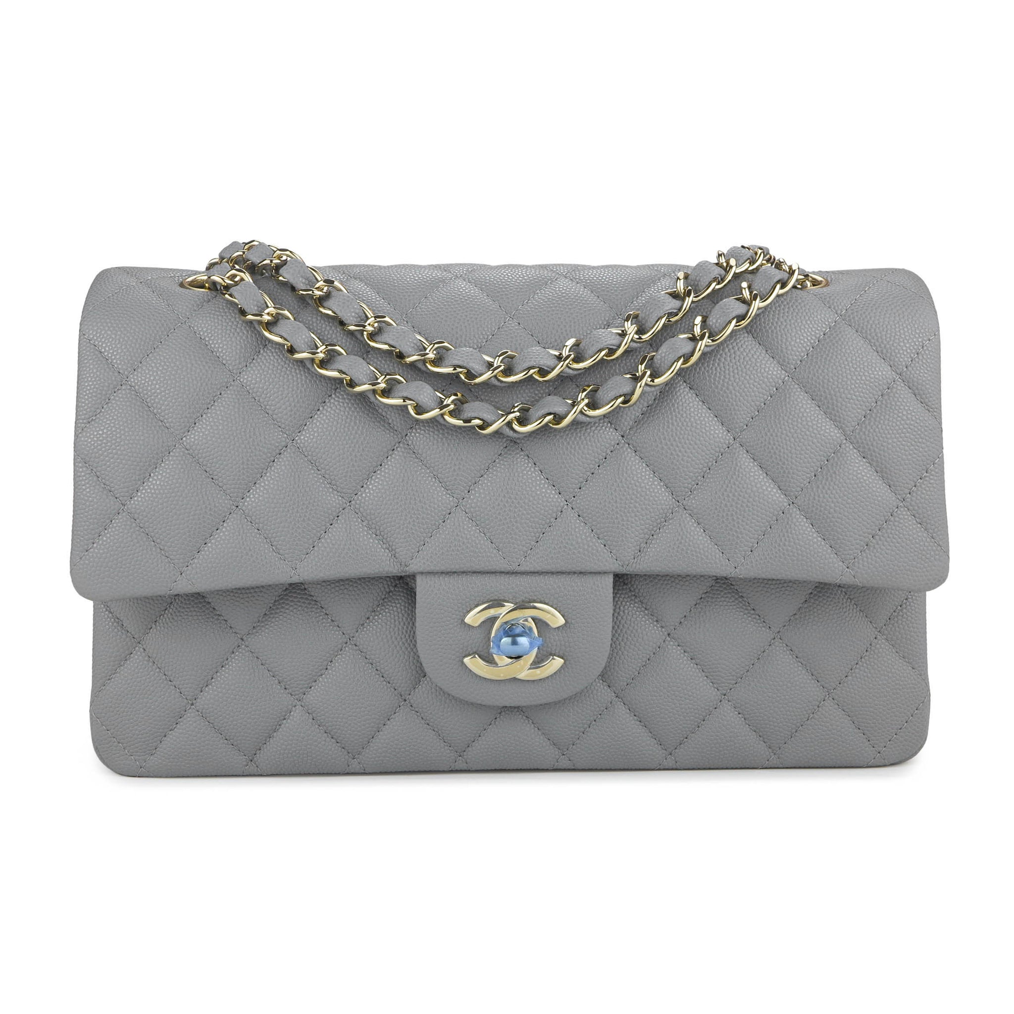 Chanel Quilted Mini Rectangular Flap Bag Grey in Lambskin Leather with  Silvertone  US