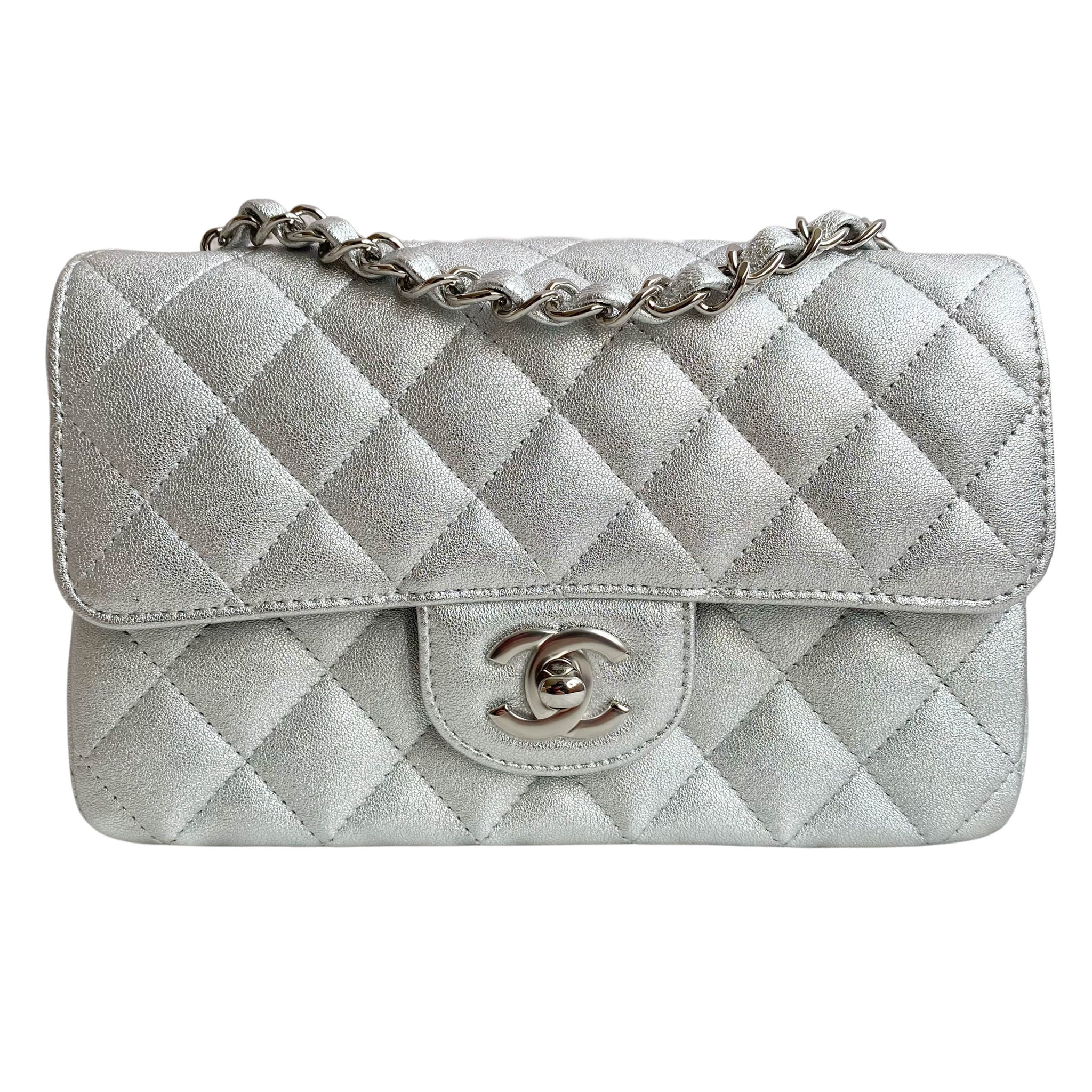 Chanel Dark Blue Rainbow Quilted Lambskin Rectangular Mini Classic Flap Bag   myGemma  DE  Item 123171