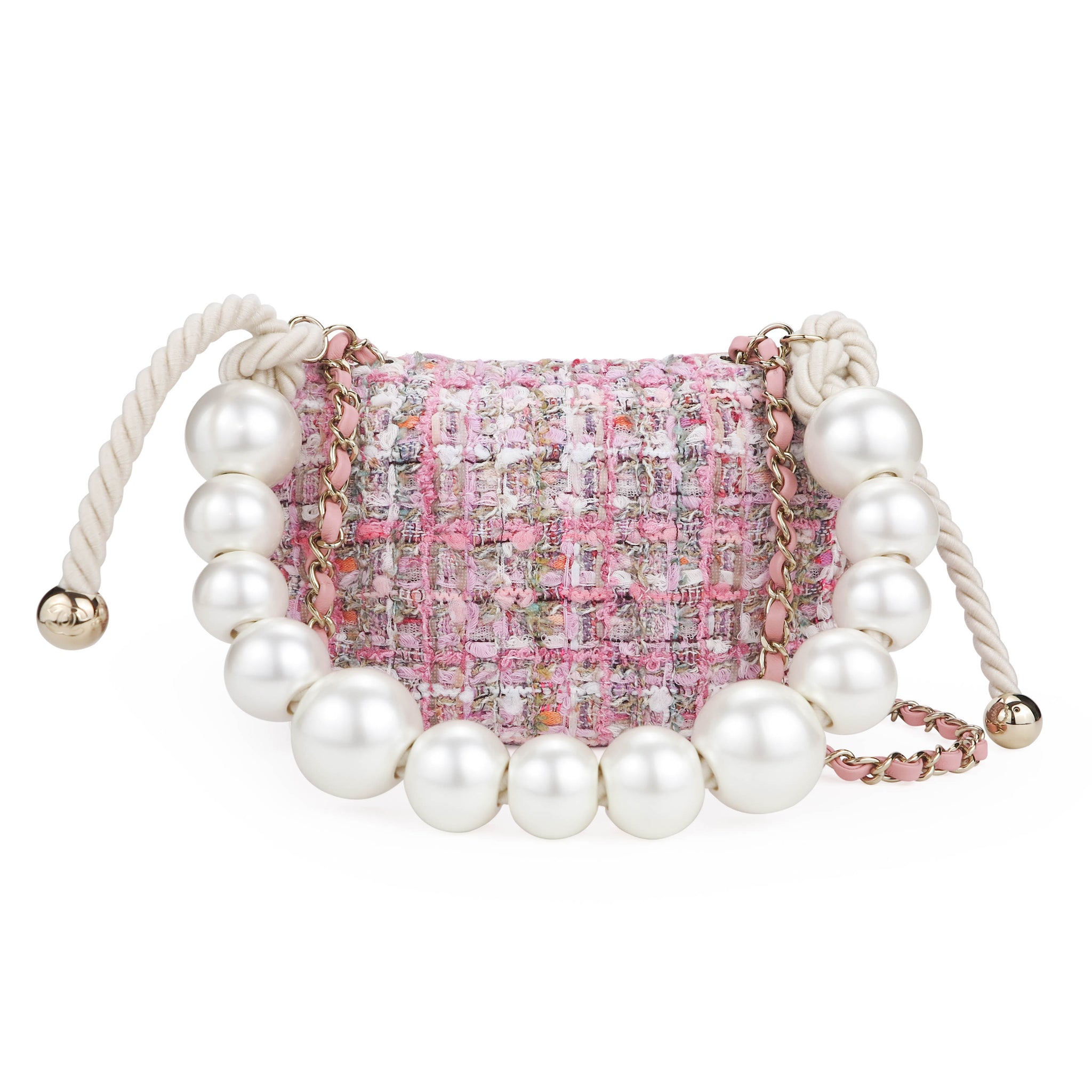 Chanel Tweed Flap Bag with Pearl Detail  Janet Mandell