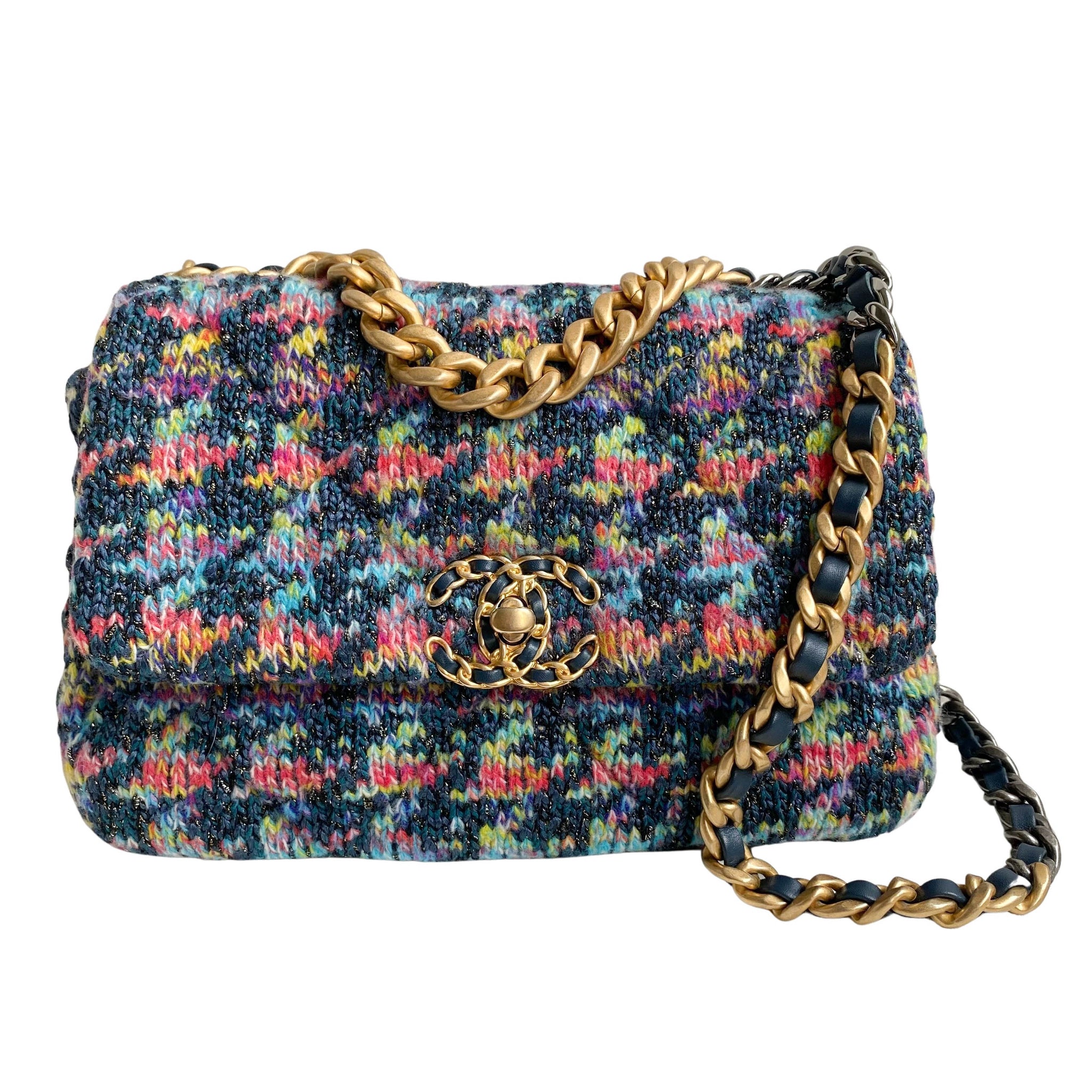 CHANEL Tweed Quilted Mini Square Flap Multicolor 1124100  FASHIONPHILE