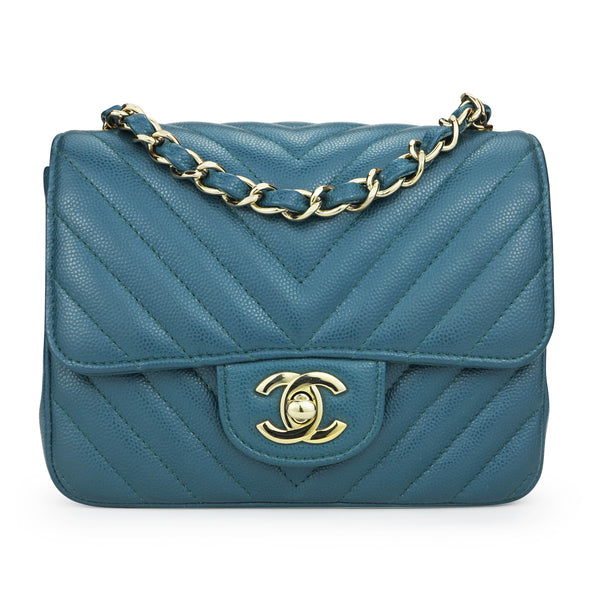 teal chanel flap bag medium