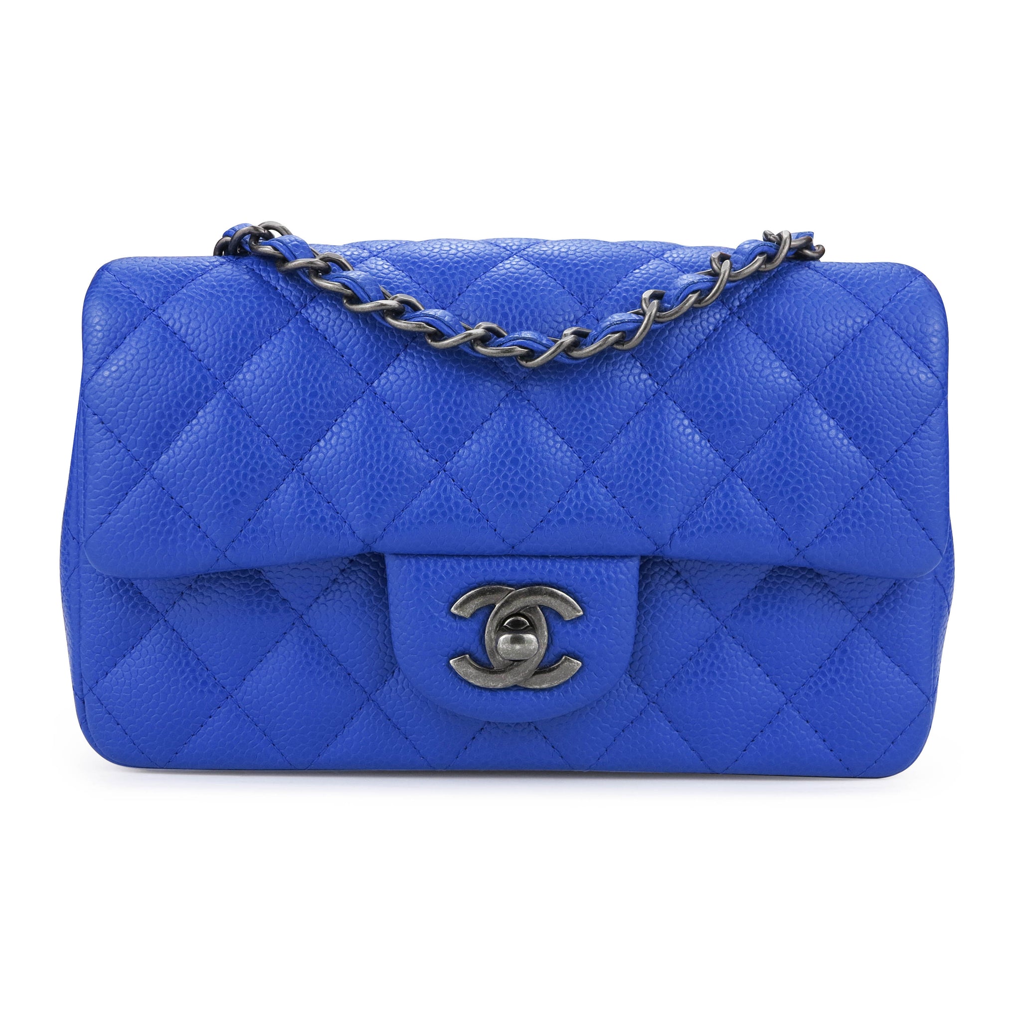 Chanel 21K mini bag blue grained calfskin gold hw  VintageUnited