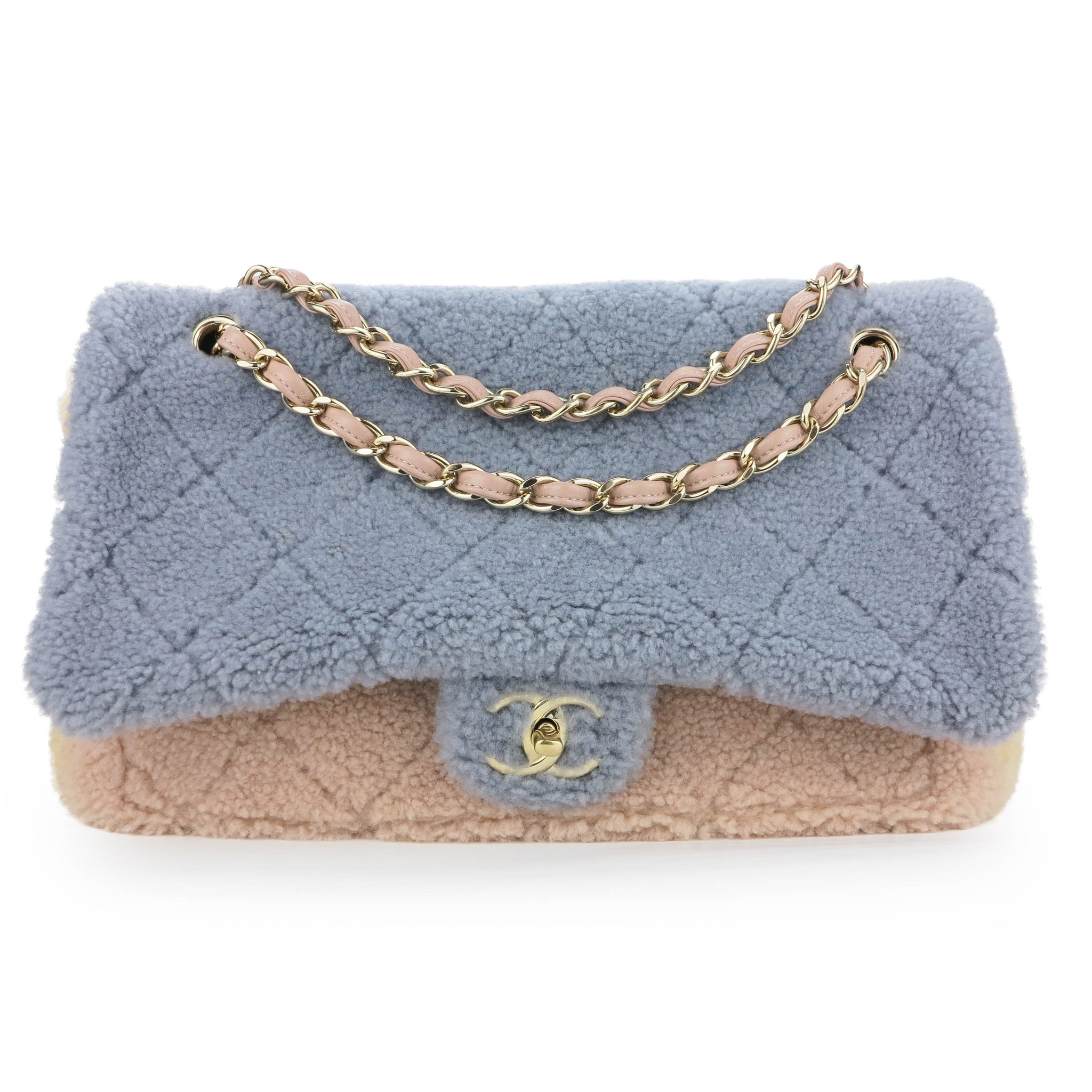 CHANEL Pastel Shearling Jumbo Single Flap Bag | Dearluxe