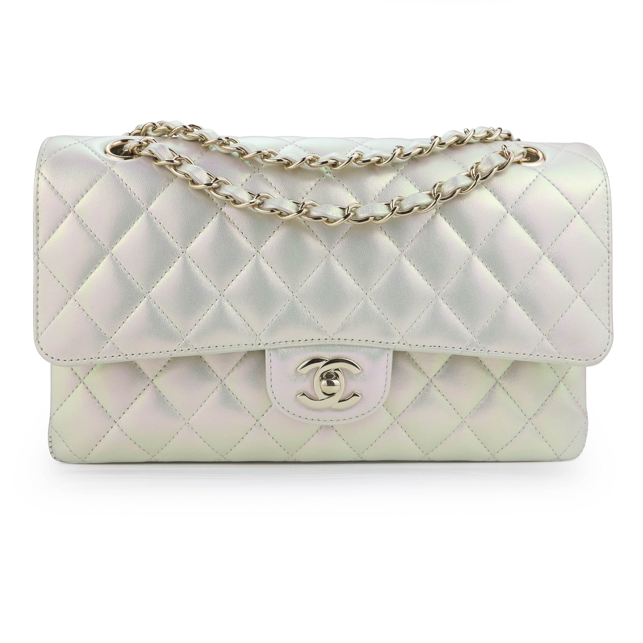 Chanel Purple Iridescent Quilted Lambskin Rectangular Mini Classic Flap  Silver Hardware  Madison Avenue Couture