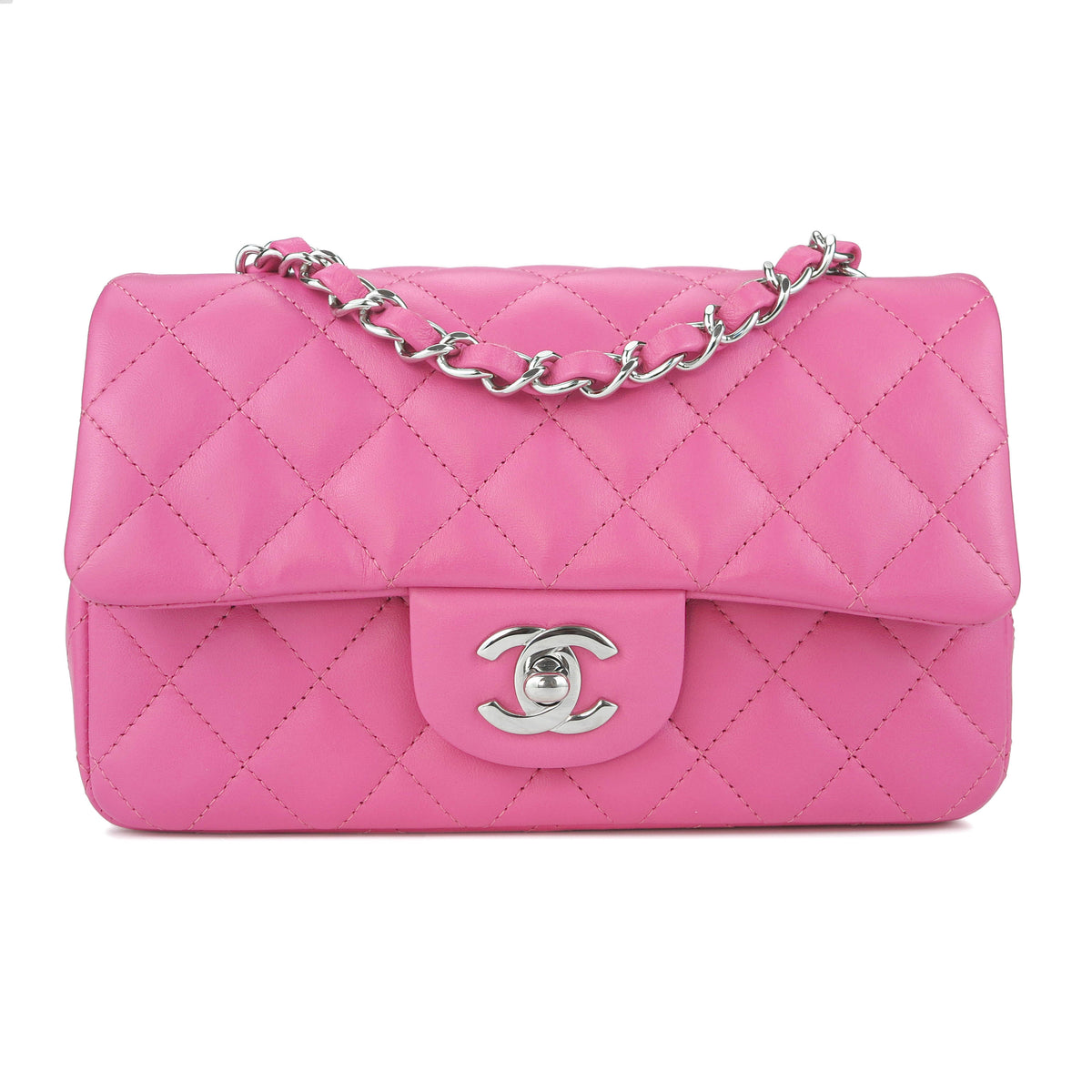 CHANEL 19C Bubble Pink Lambskin Mini Rectangular Flap Bag | Dearluxe