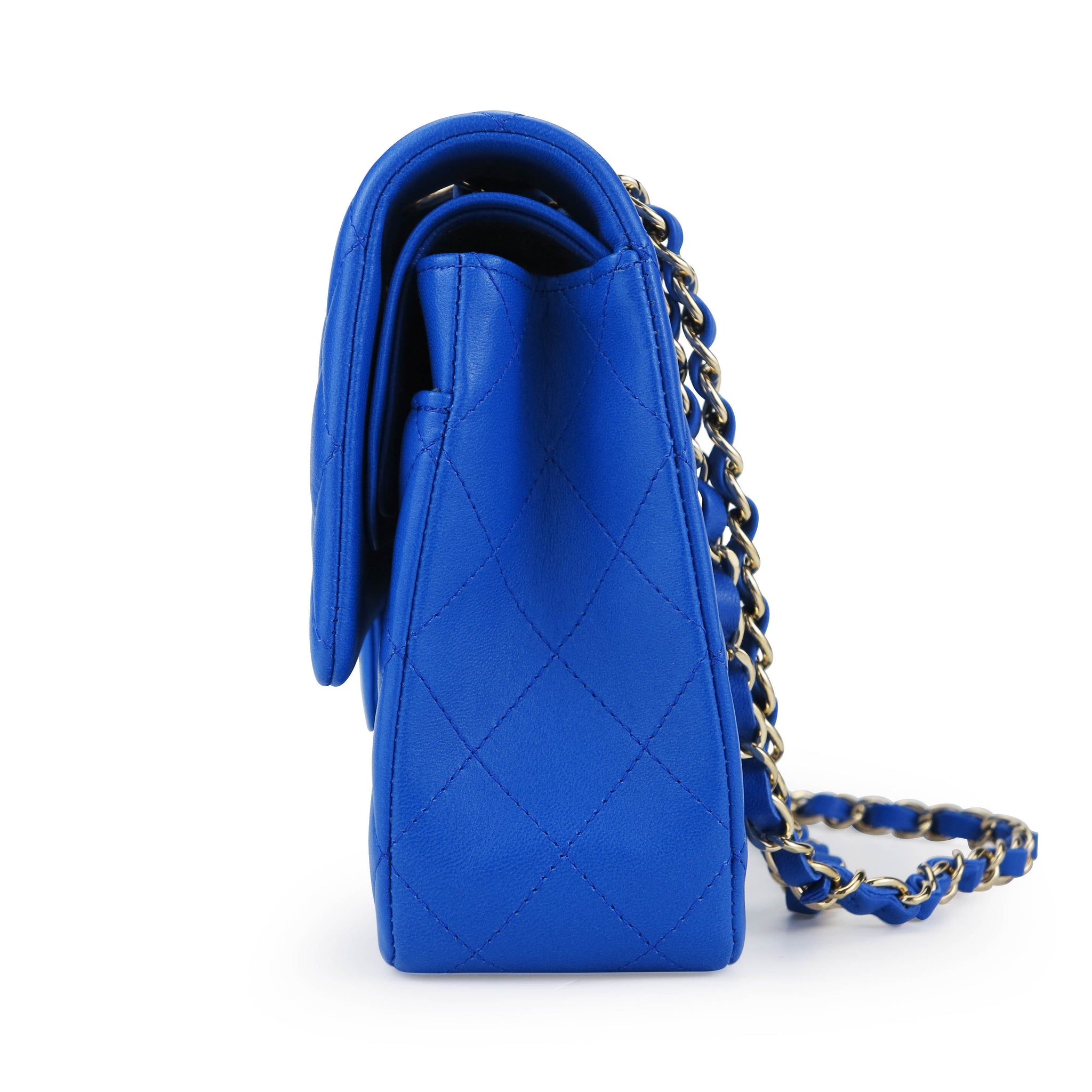 CHANEL Medium Classic Double Flap Bag in Cobalt Blue Lambskin GHW | Dearluxe