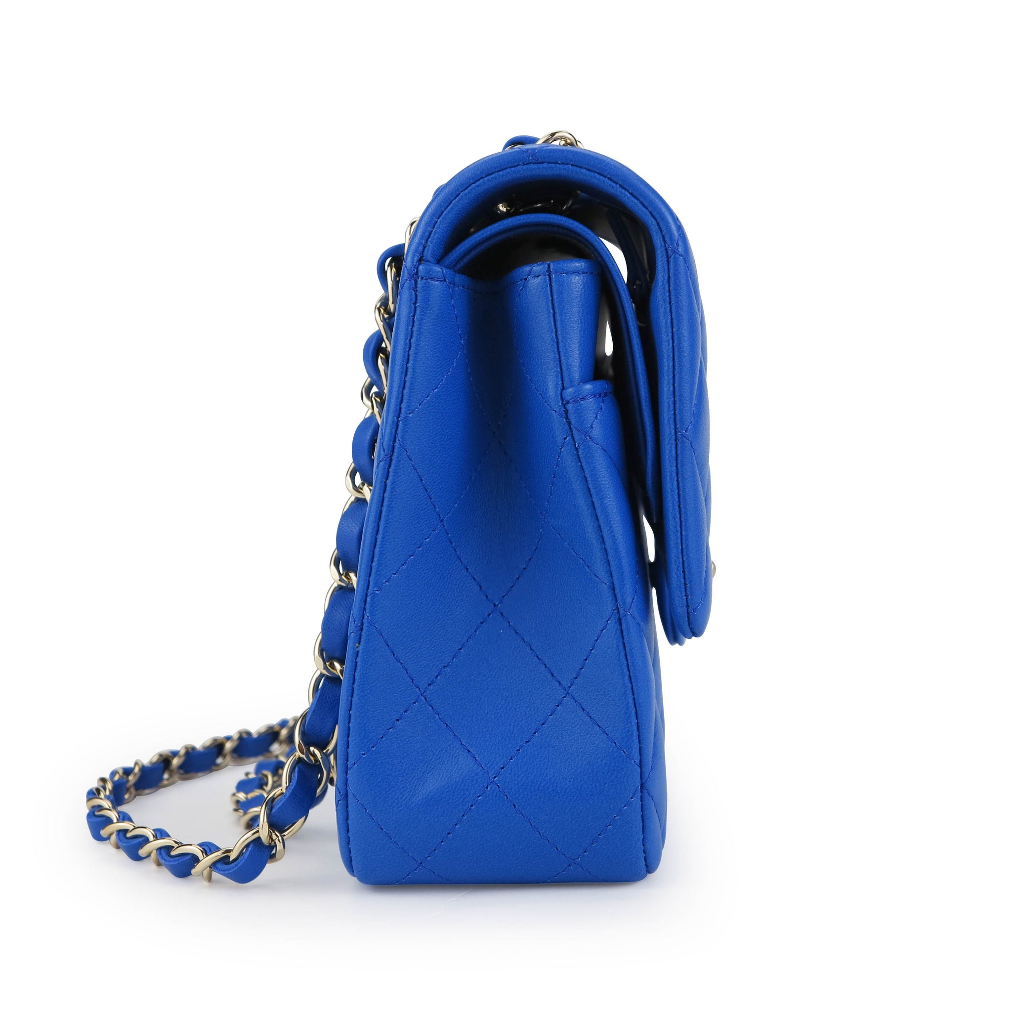 CHANEL Medium Classic Double Flap Bag in Cobalt Blue Lambskin GHW | Dearluxe