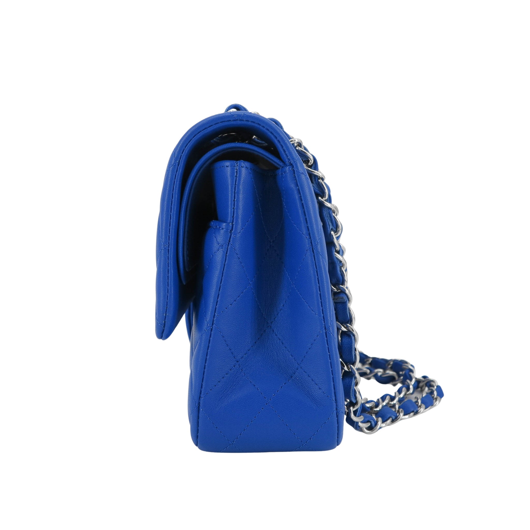 CHANEL Medium Classic Double Flap Bag in Cobalt Blue Lambskin SHW | Dearluxe