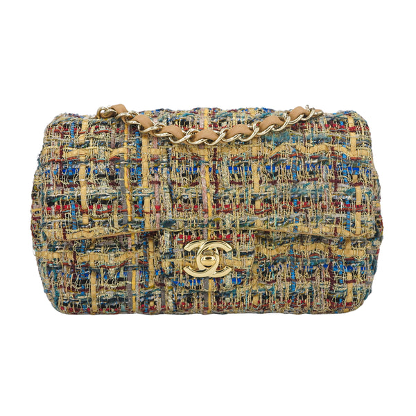 Chanel 23A multicolor tweed mini rectangular bag