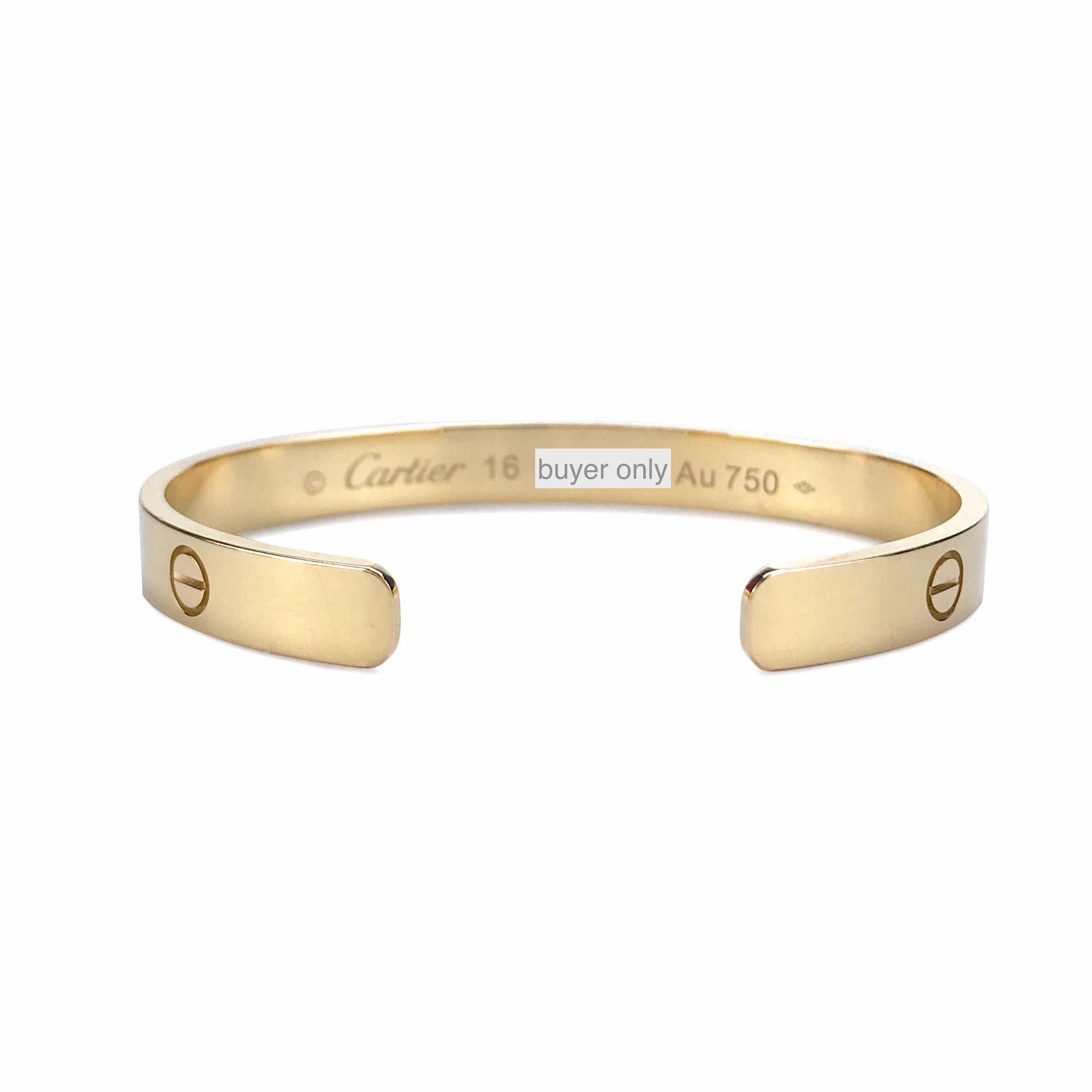 cartier love bracelet size 16 gold